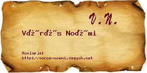 Vörös Noémi névjegykártya