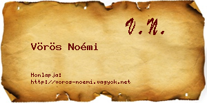 Vörös Noémi névjegykártya